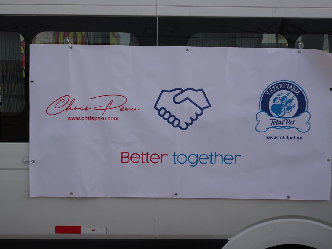 Banner reading Better together with the Chris Peru and Total Pet logos